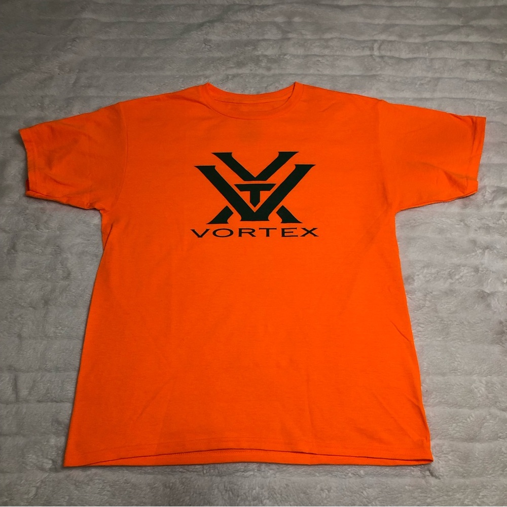 NWOT Vortex Optics Boys X-Large Short Sleeve Crew Neck Orange Outdoor Hunting